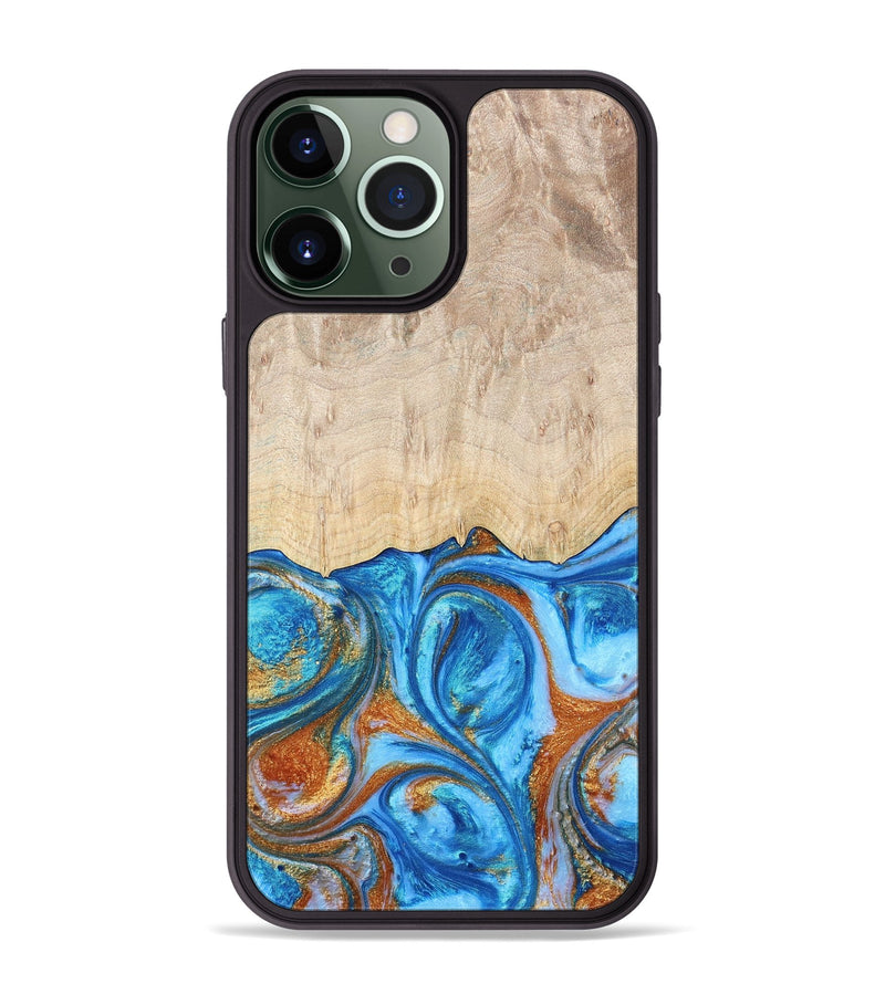 iPhone 13 Pro Max ResinArt Phone Case - Mindy (Teal & Gold, 691195)