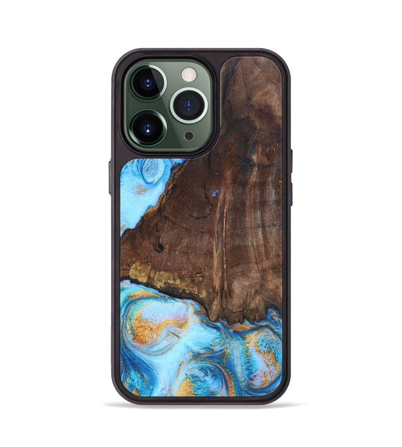 iPhone 13 Pro ResinArt Phone Case - Jessie (Teal & Gold, 691197)