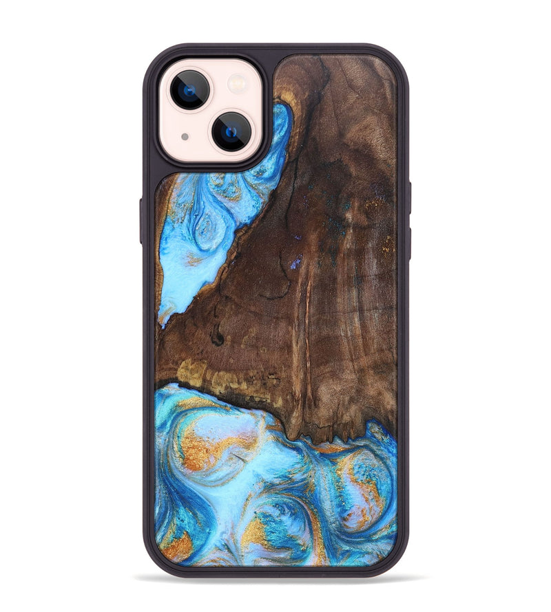 iPhone 14 Plus ResinArt Phone Case - Jessie (Teal & Gold, 691197)