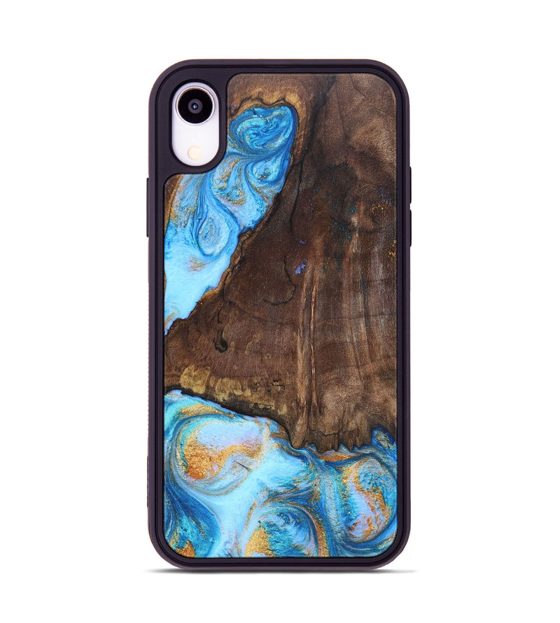 iPhone Xr ResinArt Phone Case - Jessie (Teal & Gold, 691197)