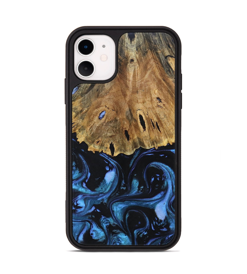 iPhone 11 Wood+Resin Phone Case - Josue (Blue, 691242)