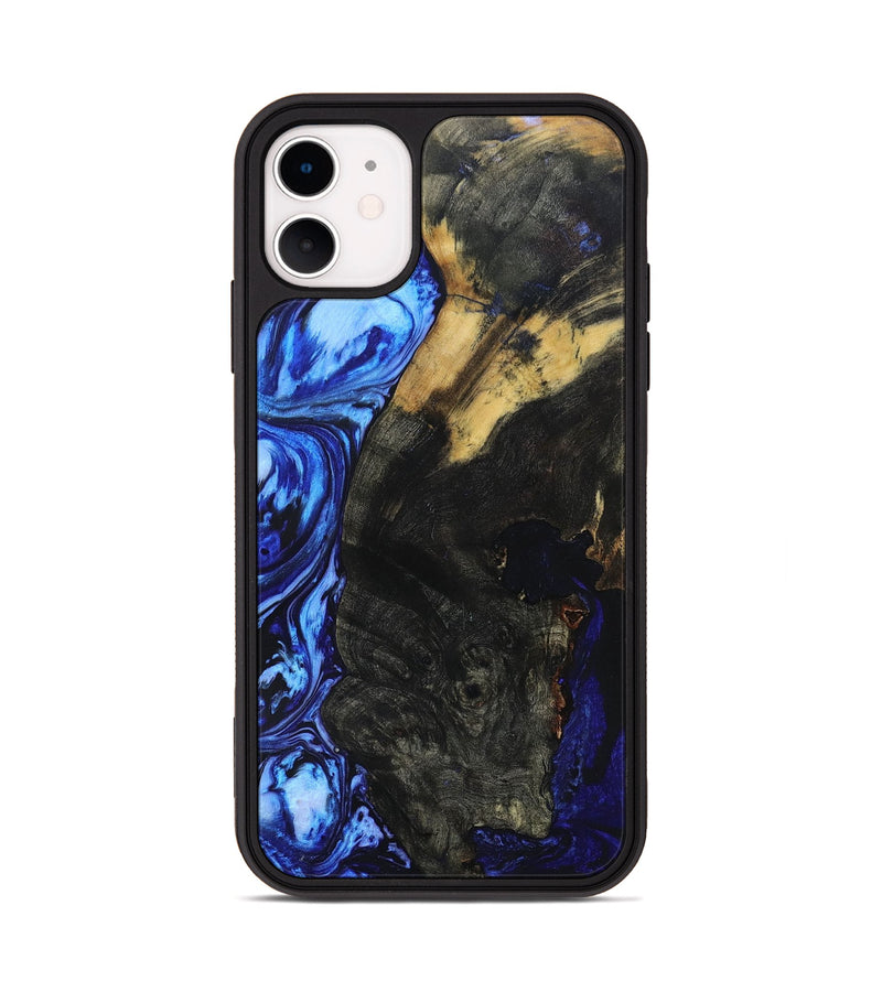 iPhone 11 Wood+Resin Phone Case - Meredith (Blue, 691256)