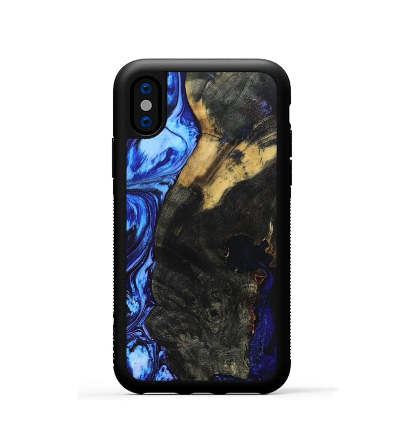 iPhone Xs Wood+Resin Phone Case - Meredith (Blue, 691256)