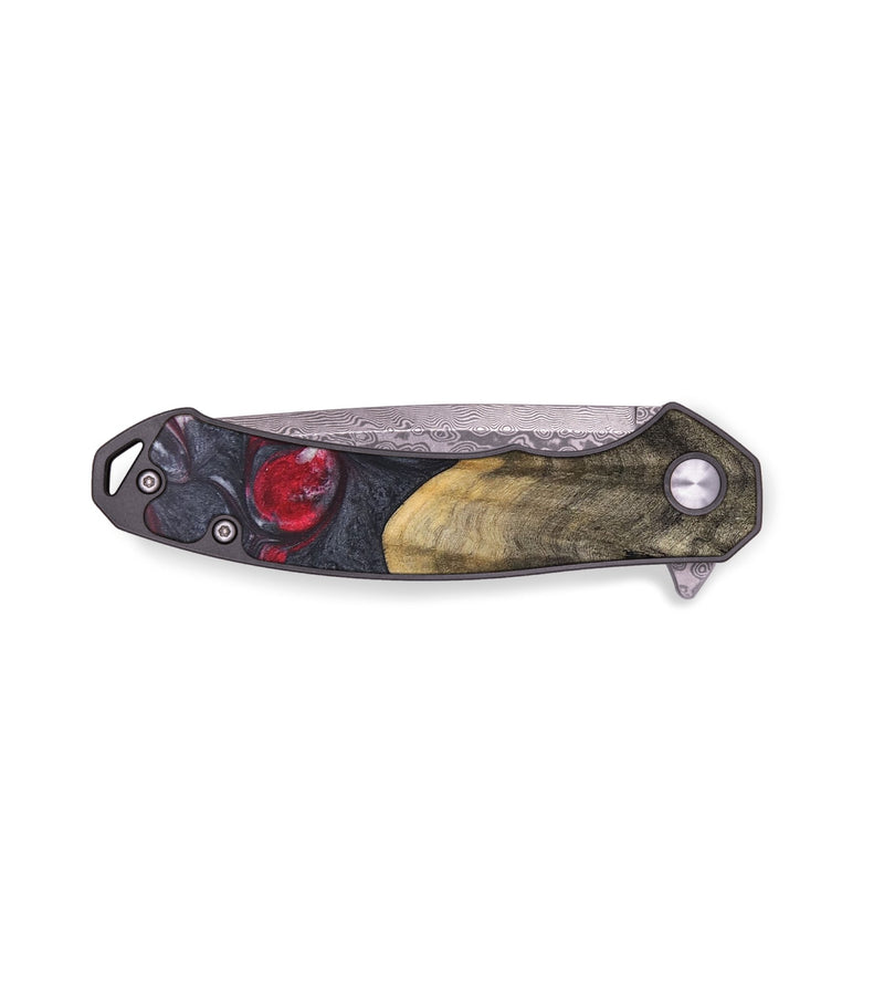 EDC Wood+Resin Pocket Knife - Isiah (Red, 691395)