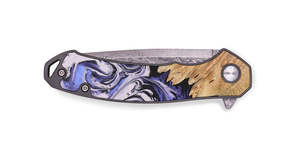 EDC Wood+Resin Pocket Knife - Angela (Blue, 691401)