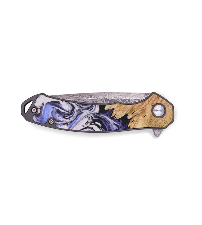 EDC Wood+Resin Pocket Knife - Angela (Blue, 691401)