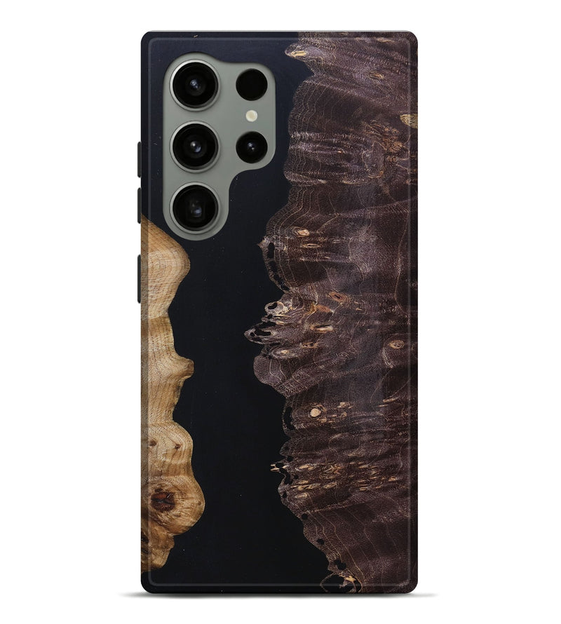 Galaxy S24 Ultra Wood+Resin Live Edge Phone Case - Luna (Pure Black, 691464)