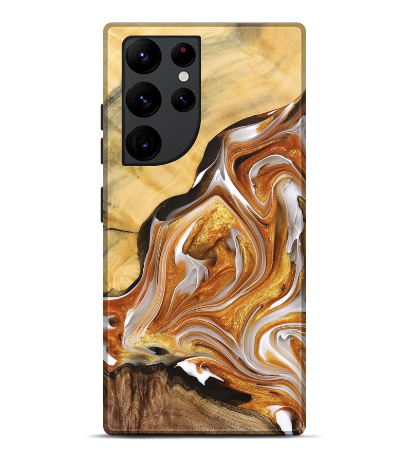 Galaxy S22 Ultra Wood+Resin Live Edge Phone Case - Halle (Black & White, 691501)