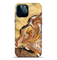 iPhone 12 Pro Max Wood+Resin Live Edge Phone Case - Halle (Black & White, 691501)