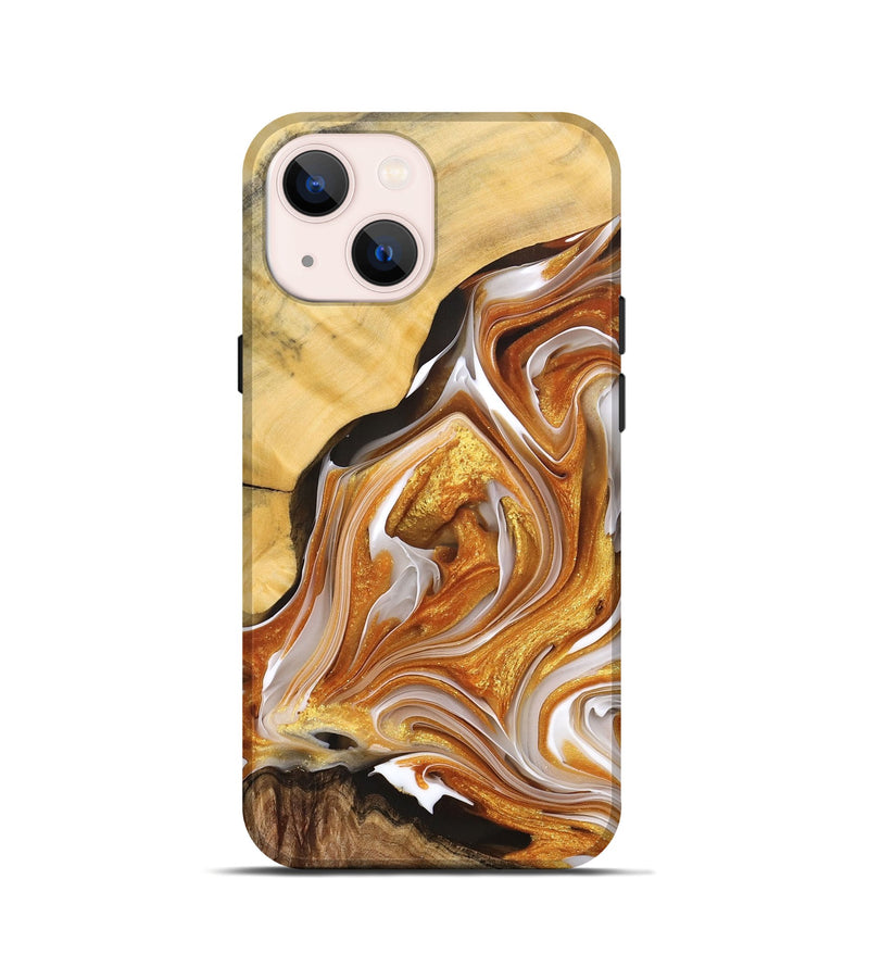 iPhone 13 mini Wood+Resin Live Edge Phone Case - Halle (Black & White, 691501)