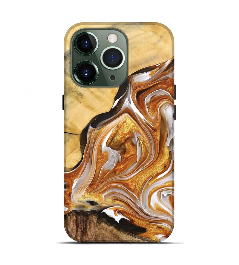 iPhone 13 Pro Wood+Resin Live Edge Phone Case - Halle (Black & White, 691501)