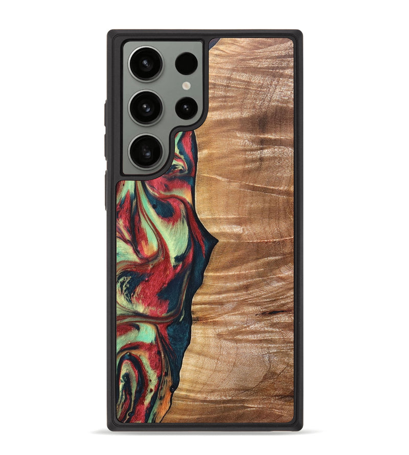 Galaxy S23 Ultra Wood+Resin Phone Case - Fabian (Red, 691534)