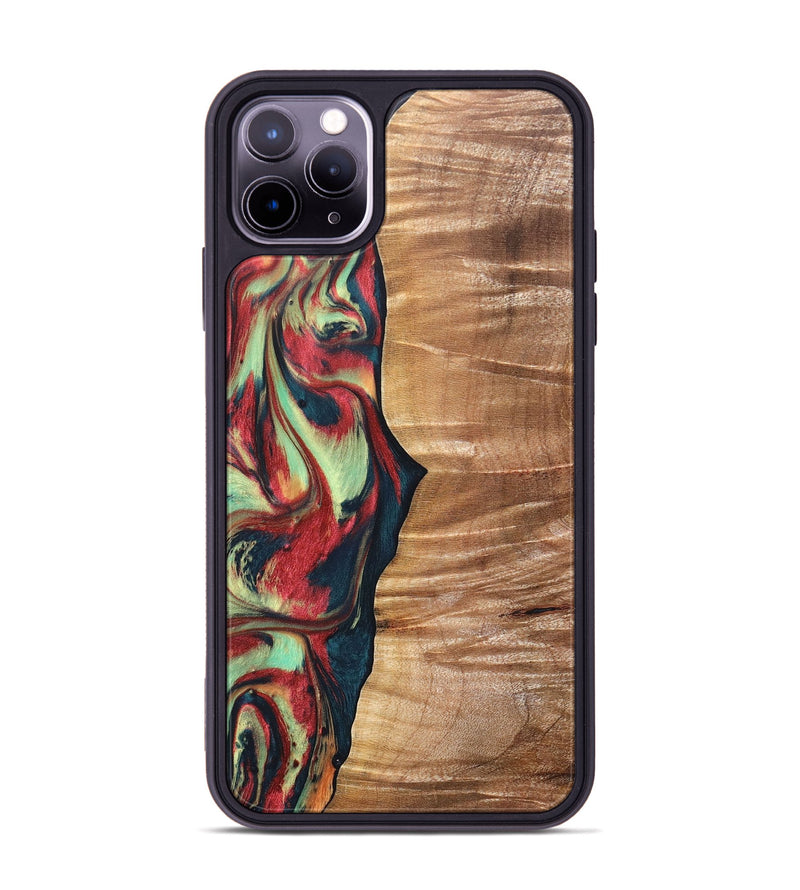 iPhone 11 Pro Max Wood+Resin Phone Case - Fabian (Red, 691534)