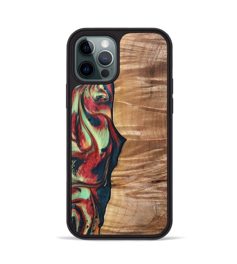 iPhone 12 Pro Wood+Resin Phone Case - Fabian (Red, 691534)