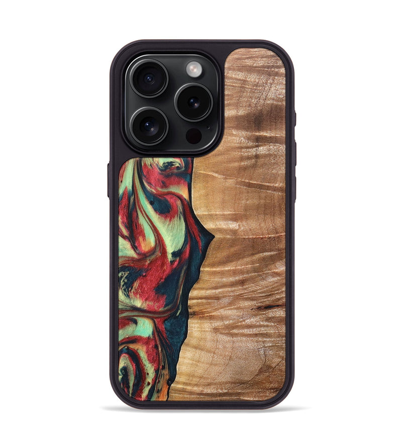 iPhone 15 Pro Wood+Resin Phone Case - Fabian (Red, 691534)