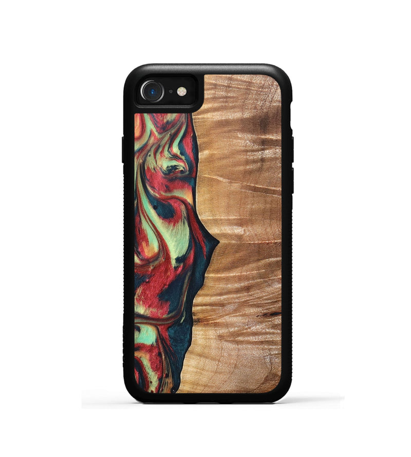 iPhone SE Wood+Resin Phone Case - Fabian (Red, 691534)