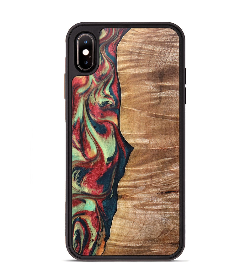 iPhone Xs Max Wood+Resin Phone Case - Fabian (Red, 691534)