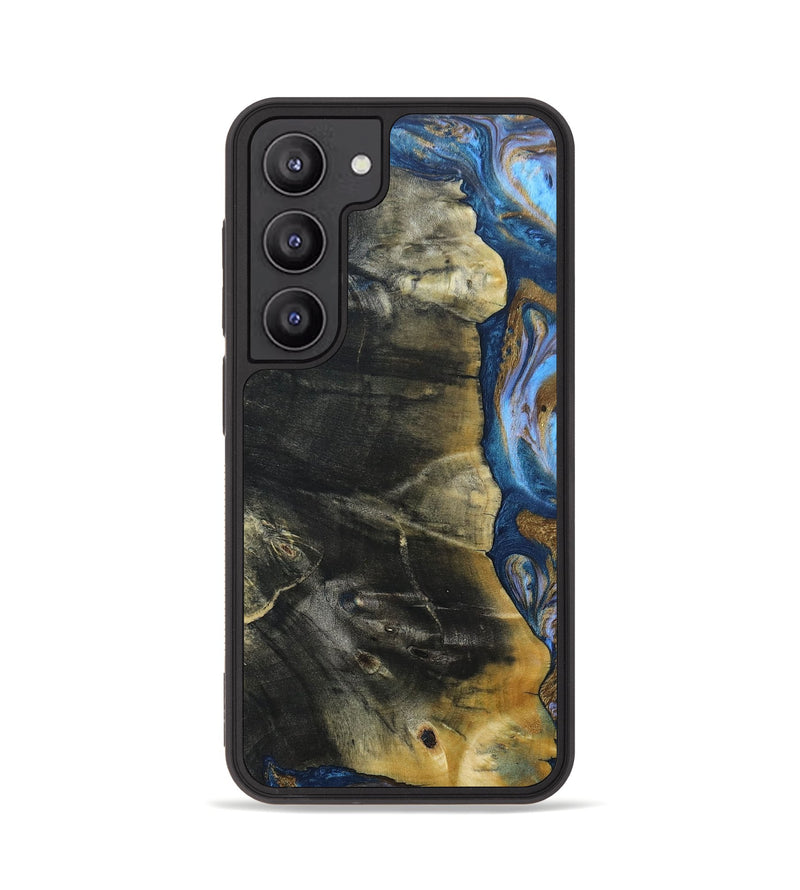 Galaxy S23 Wood+Resin Phone Case - Lynda (Teal & Gold, 691564)