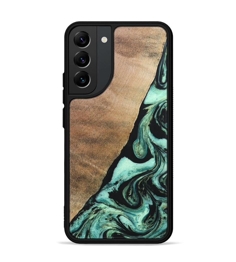 Galaxy S22 Plus Wood+Resin Phone Case - Chelsie (Green, 691570)
