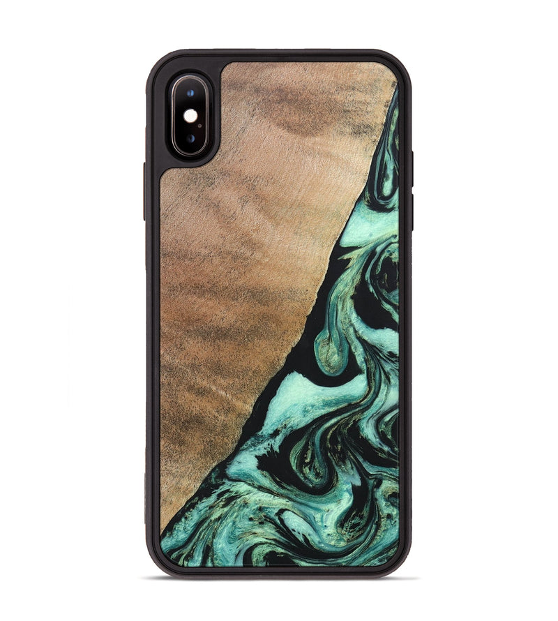 iPhone Xs Max Wood+Resin Phone Case - Chelsie (Green, 691570)