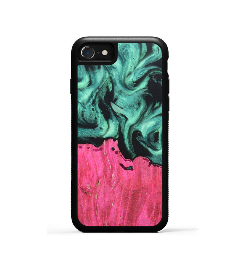 iPhone SE Wood+Resin Phone Case - Kendall (Green, 691592)