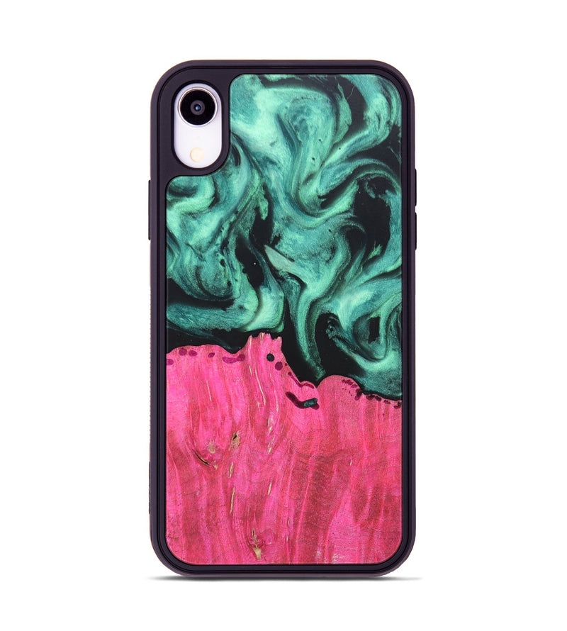 iPhone Xr Wood+Resin Phone Case - Kendall (Green, 691592)