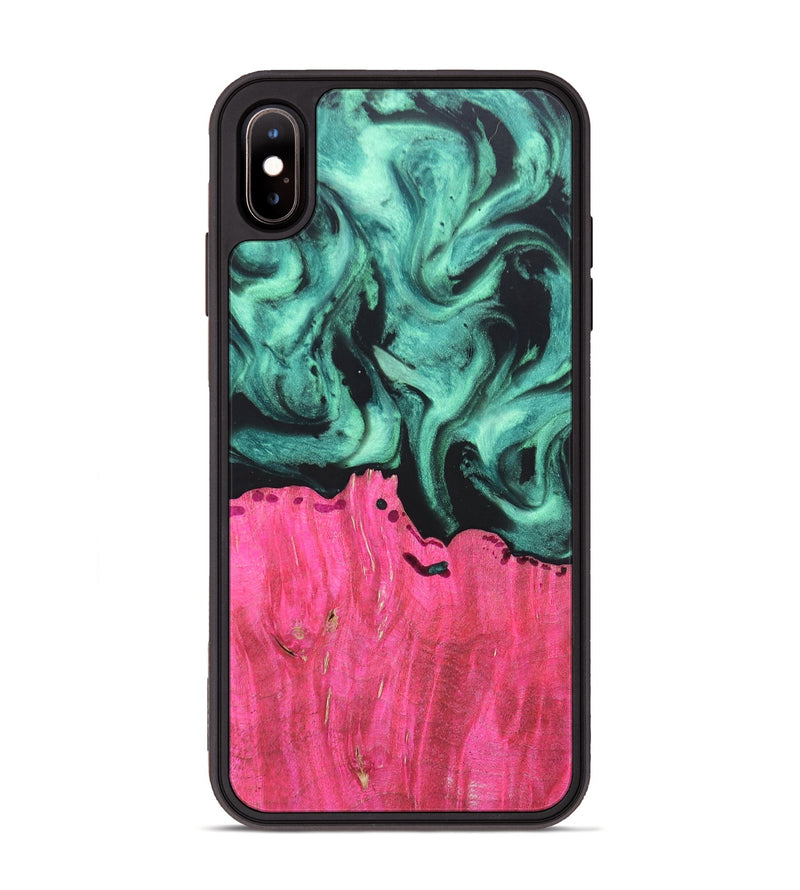 iPhone Xs Max Wood+Resin Phone Case - Kendall (Green, 691592)