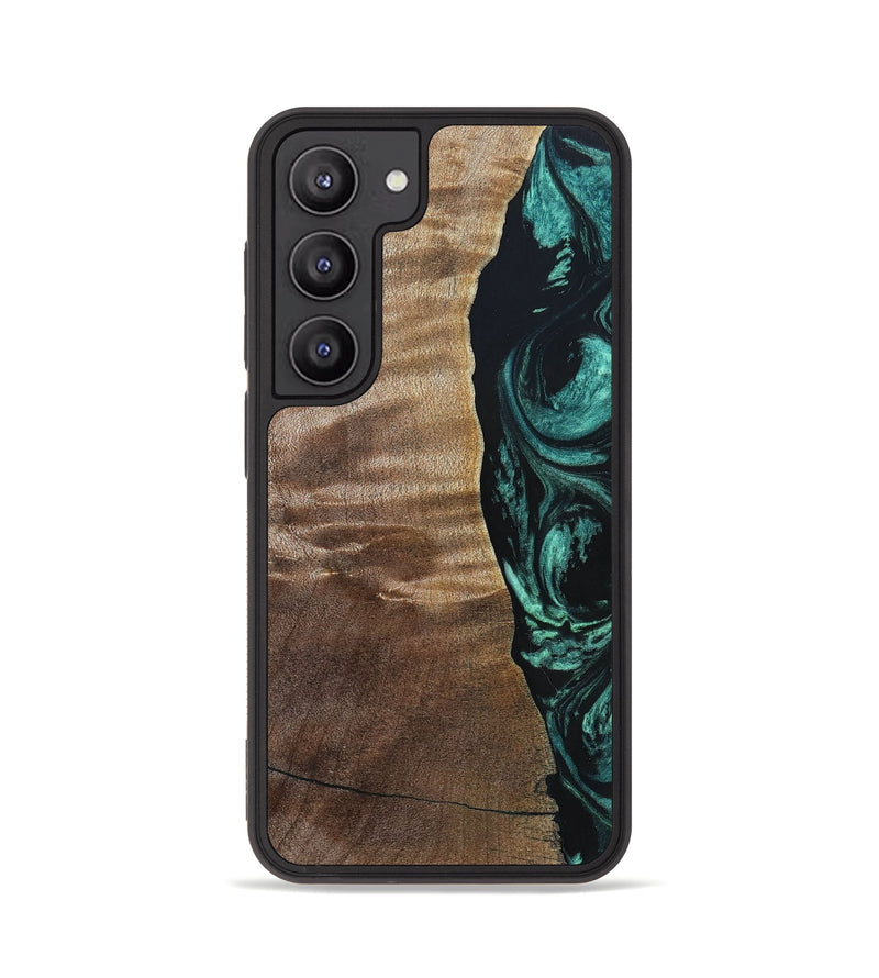 Galaxy S23 Wood+Resin Phone Case - Cory (Green, 691626)