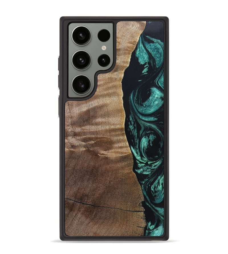 Galaxy S23 Ultra Wood+Resin Phone Case - Cory (Green, 691626)