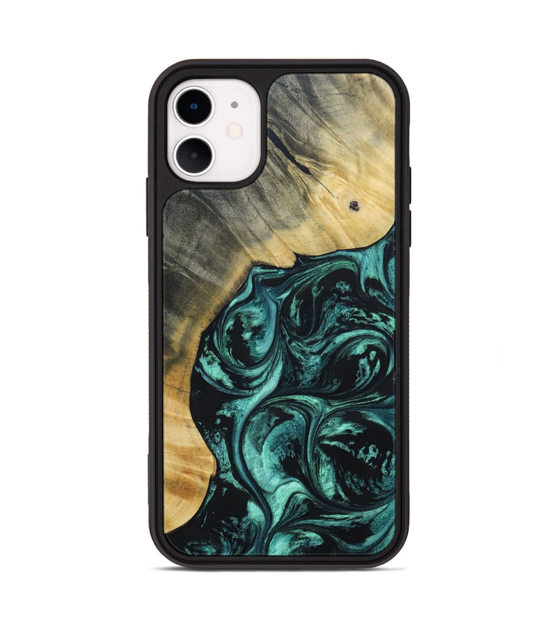 iPhone 11 Wood+Resin Phone Case - Kadence (Green, 691632)
