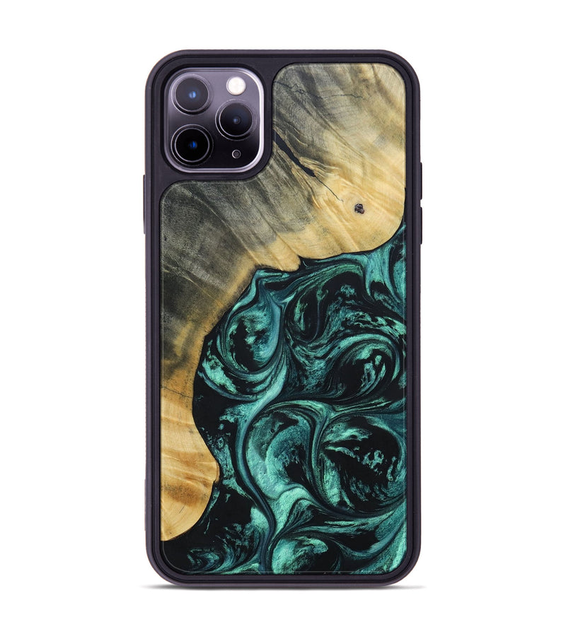 iPhone 11 Pro Max Wood+Resin Phone Case - Kadence (Green, 691632)
