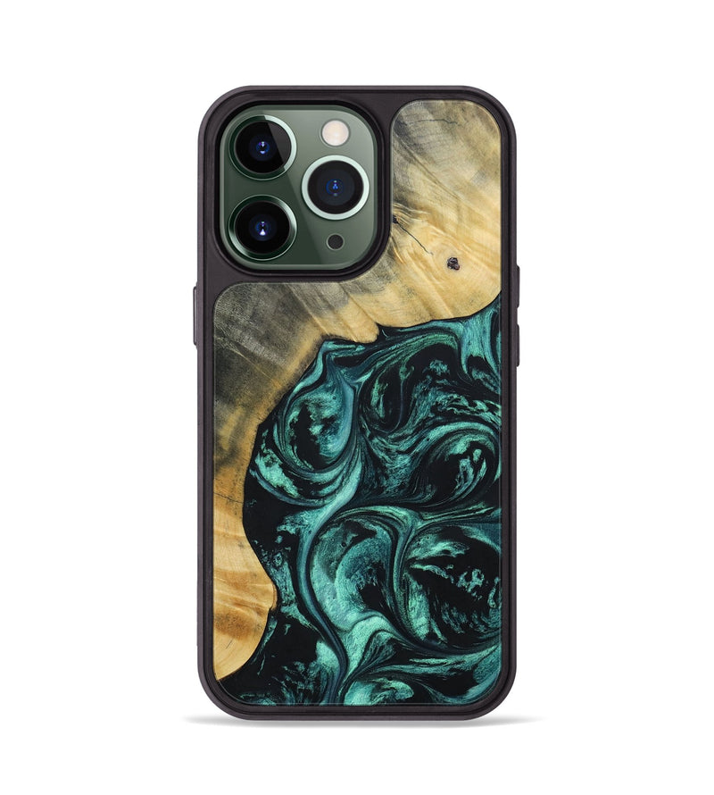 iPhone 13 Pro Wood+Resin Phone Case - Kadence (Green, 691632)