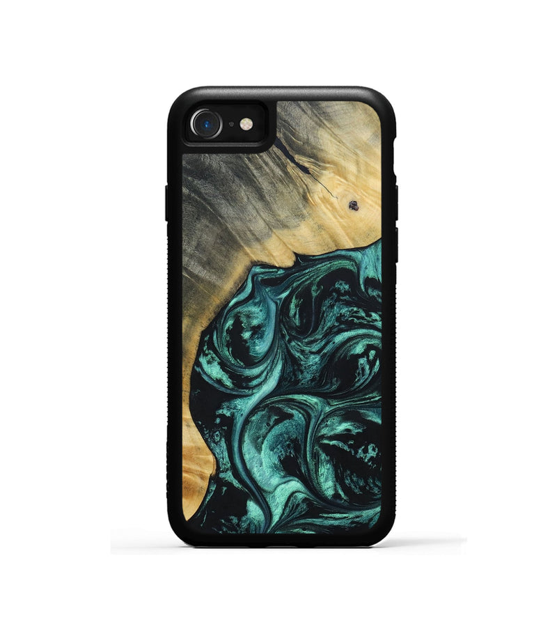 iPhone SE Wood+Resin Phone Case - Kadence (Green, 691632)