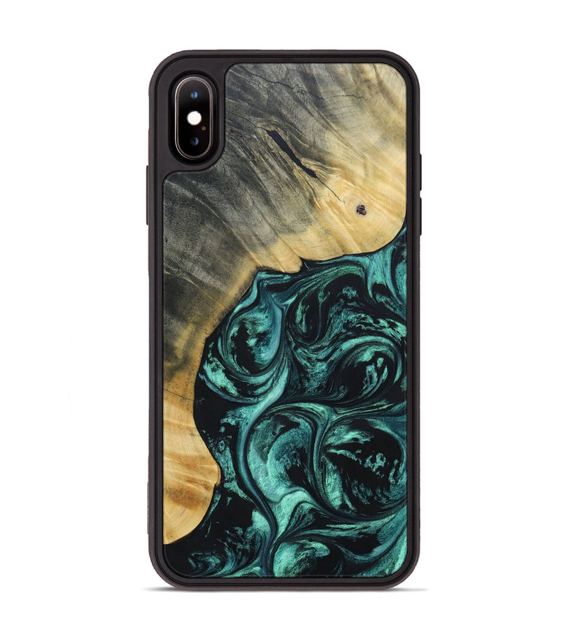iPhone Xs Max Wood+Resin Phone Case - Kadence (Green, 691632)