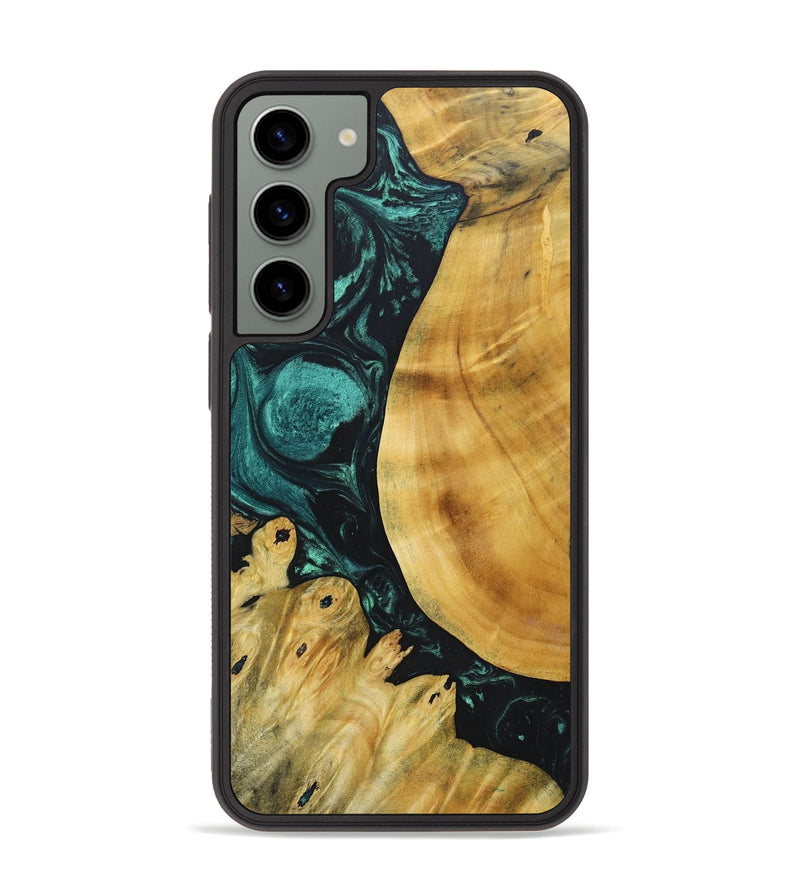 Galaxy S23 Plus Wood+Resin Phone Case - Myrna (Green, 691634)
