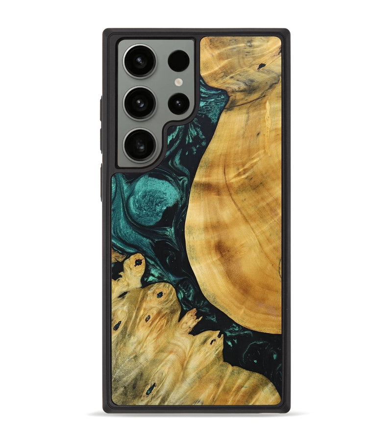 Galaxy S23 Ultra Wood+Resin Phone Case - Myrna (Green, 691634)