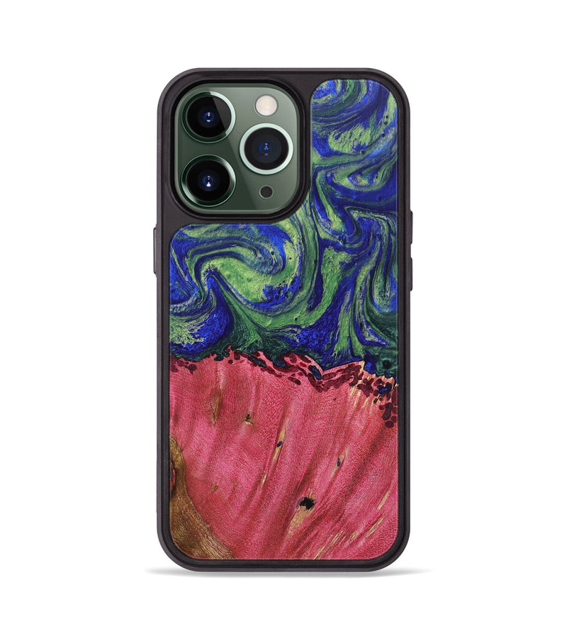 iPhone 13 Pro Wood+Resin Phone Case - Jonathan (Green, 691638)