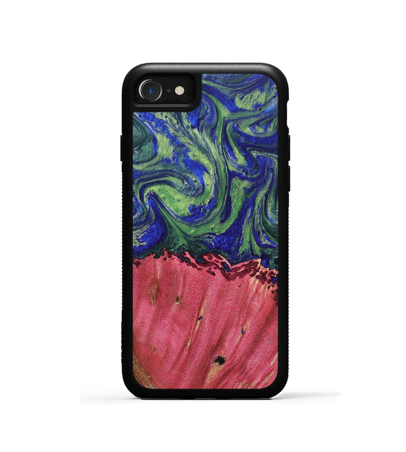 iPhone SE Wood+Resin Phone Case - Jonathan (Green, 691638)
