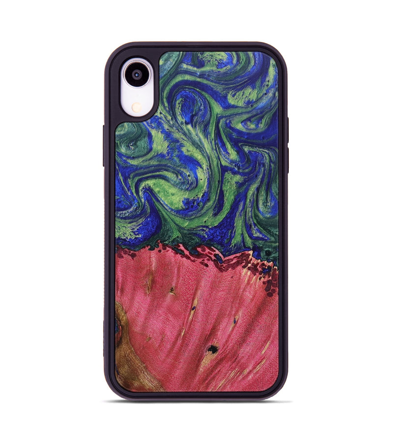 iPhone Xr Wood+Resin Phone Case - Jonathan (Green, 691638)