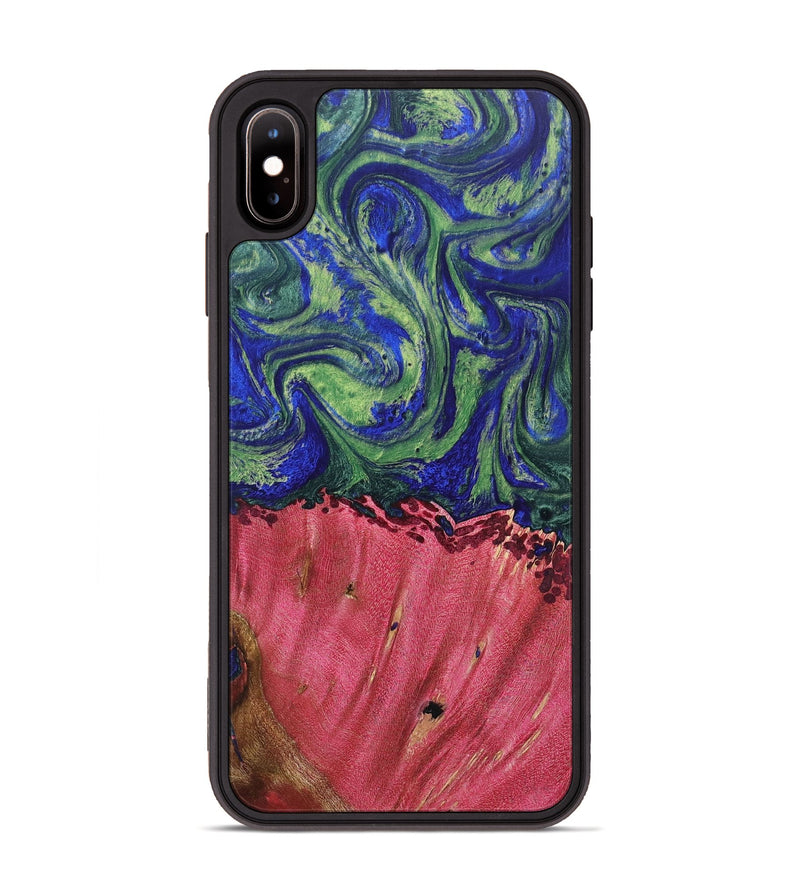 iPhone Xs Max Wood+Resin Phone Case - Jonathan (Green, 691638)
