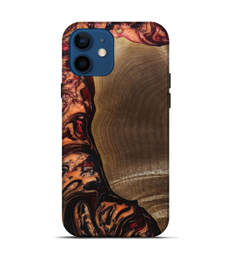 iPhone 12 Wood+Resin Live Edge Phone Case - Alan (Red, 691666)