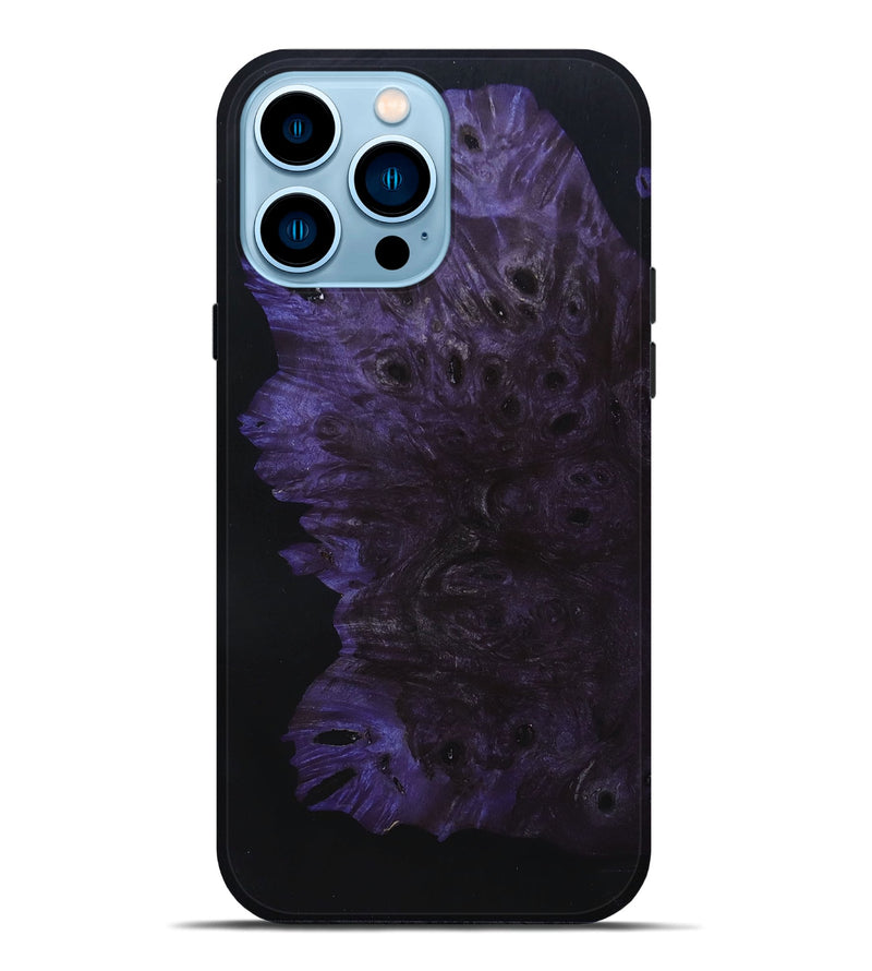 iPhone 14 Pro Max Wood+Resin Live Edge Phone Case - Duane (Pure Black, 691720)