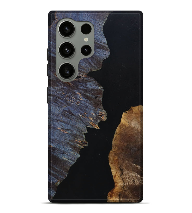Galaxy S24 Ultra Wood+Resin Live Edge Phone Case - Nicolette (Pure Black, 691721)