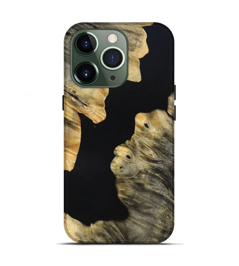 iPhone 13 Pro Wood+Resin Live Edge Phone Case - Terry (Pure Black, 691722)