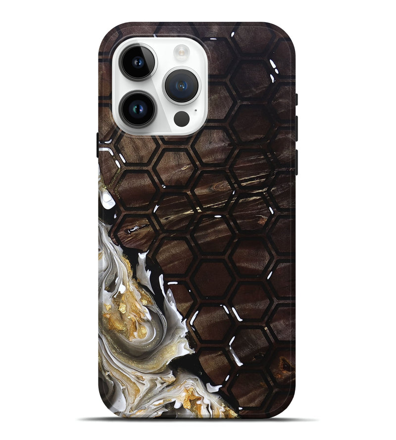 iPhone 15 Pro Max Wood+Resin Live Edge Phone Case - Jaclyn (Pattern, 691735)
