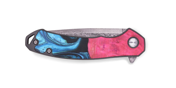 EDC Wood+Resin Pocket Knife - Pam (Blue, 691784)