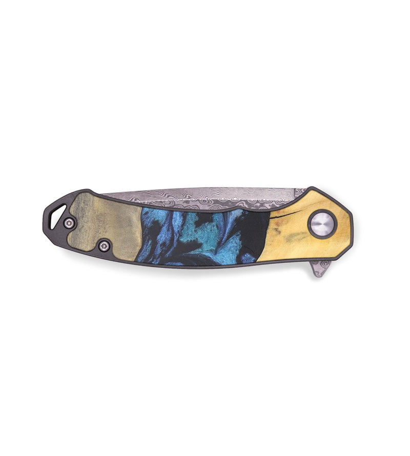 EDC Wood+Resin Pocket Knife - Lorraine (Blue, 691785)