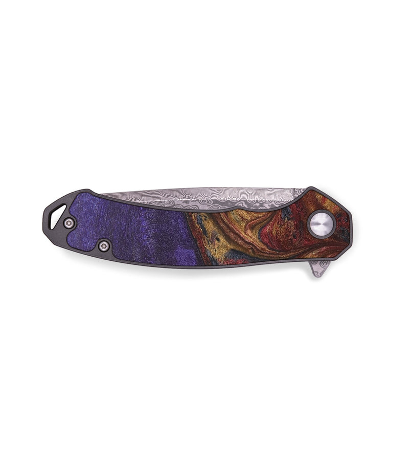 EDC Wood+Resin Pocket Knife - Clay (Red, 691788)
