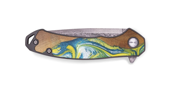 EDC Wood+Resin Pocket Knife - Miranda (Blue, 691807)
