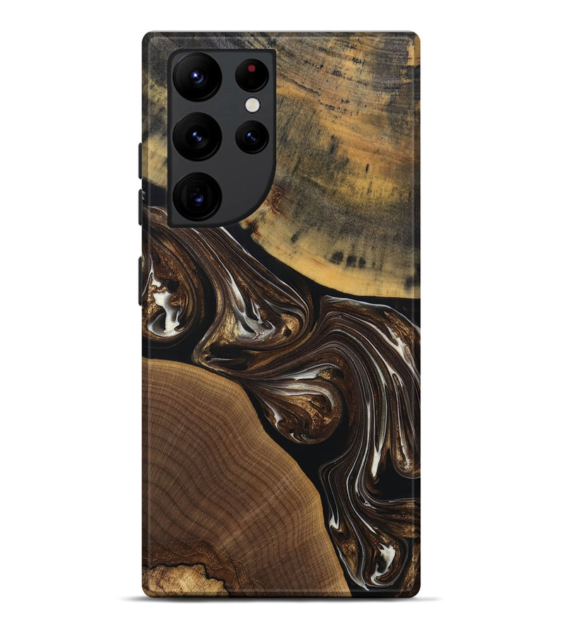 Galaxy S22 Ultra Wood+Resin Live Edge Phone Case - Herman (Black & White, 691885)